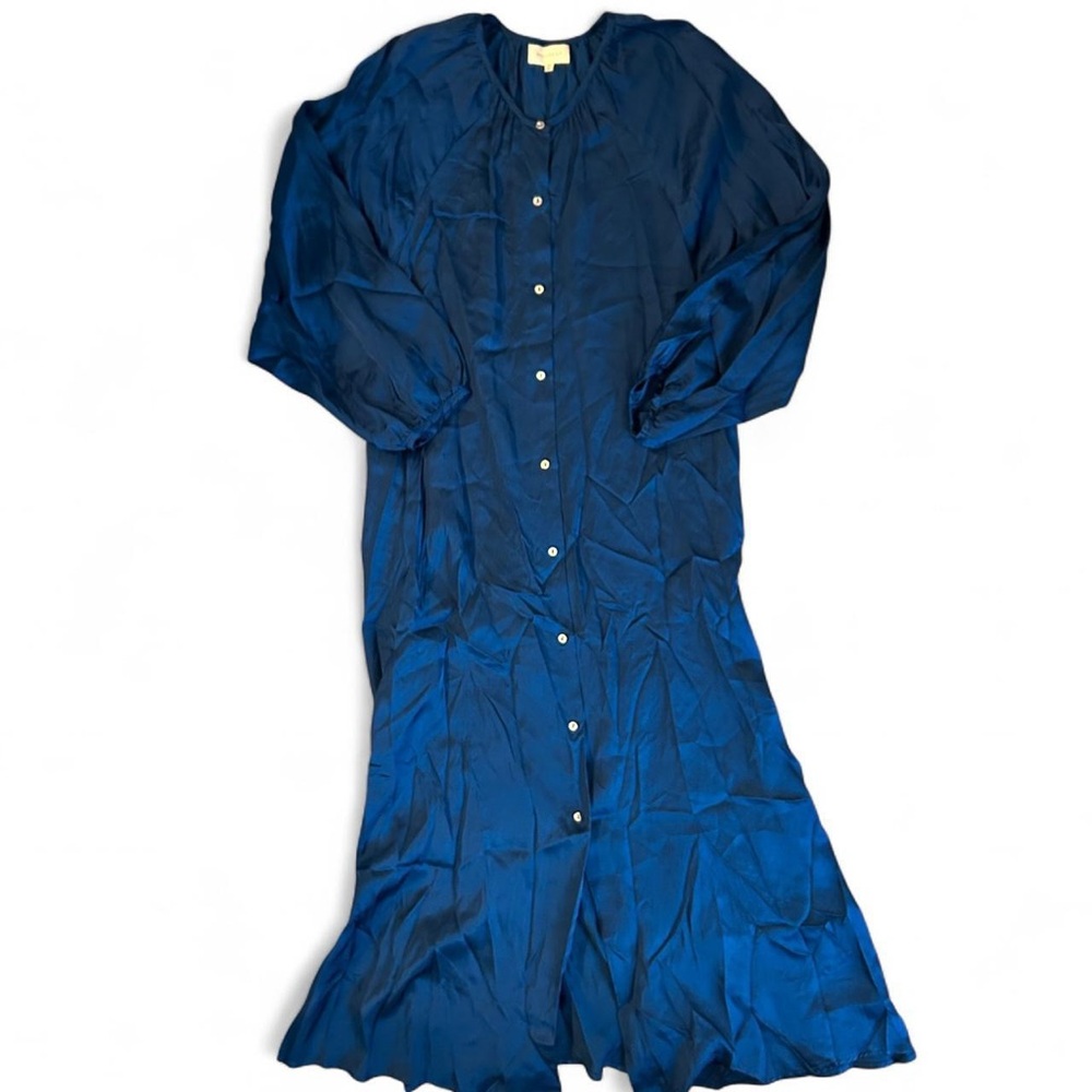MELLODAY Deep Blue Satin Dress